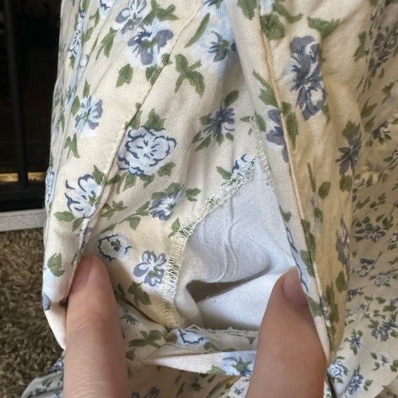 Gitano Light Blue Denim and Floral Button Up Shorts Romper with Pockets - Picture 7 of 11